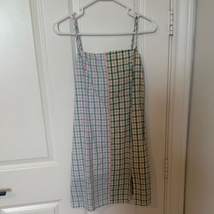 Cider Pink and Green Plaid A-Line Dress